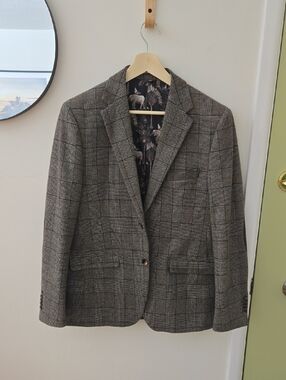 Soul Of London Gray Glen Plaid Sport Coat 40R - Tailored Smart Look